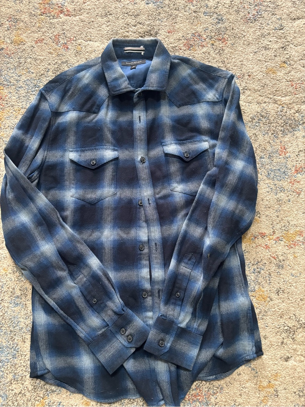 Banana Republic Navy Blue Men’s Slim-Fit Shirt